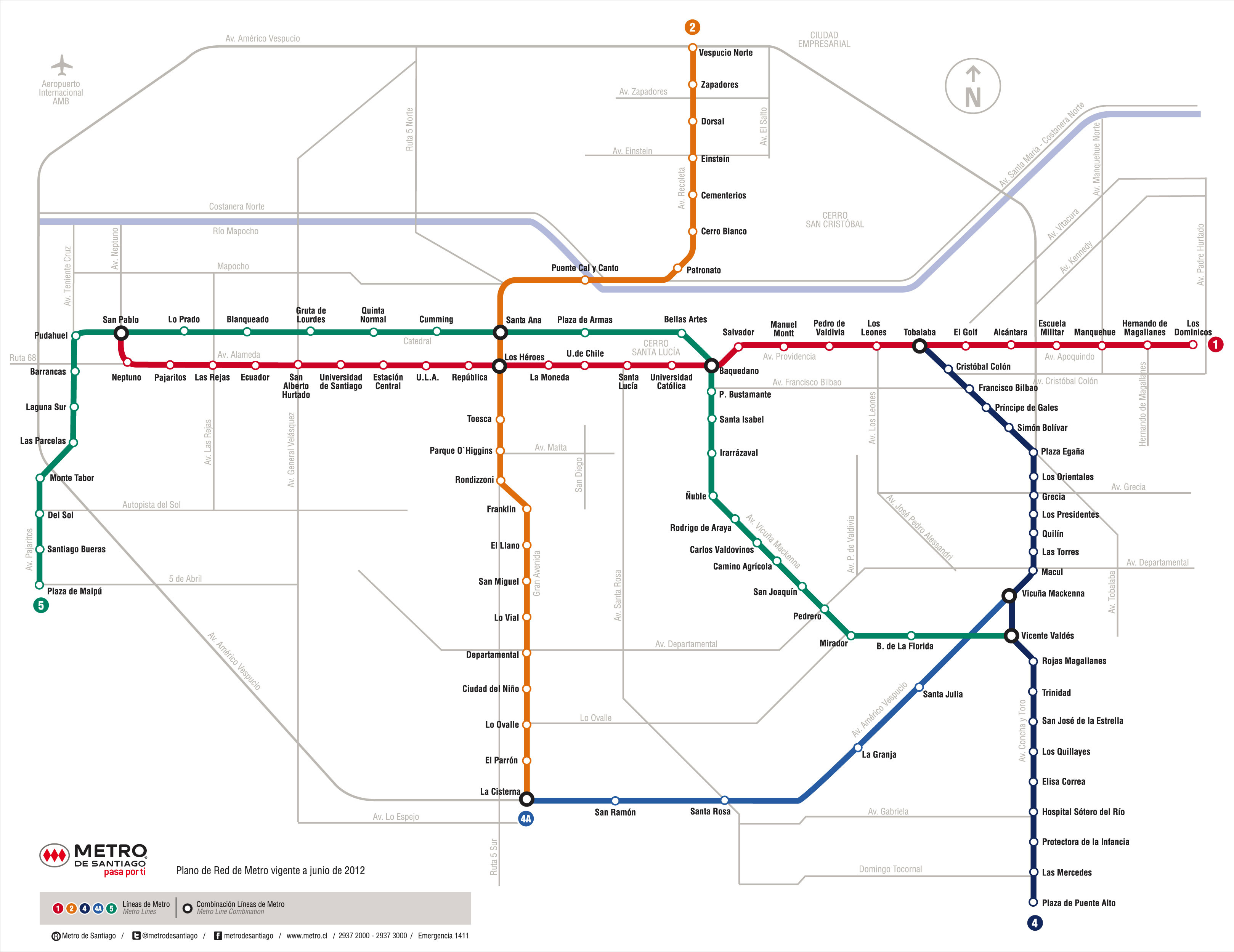 Plan metra w Santiago